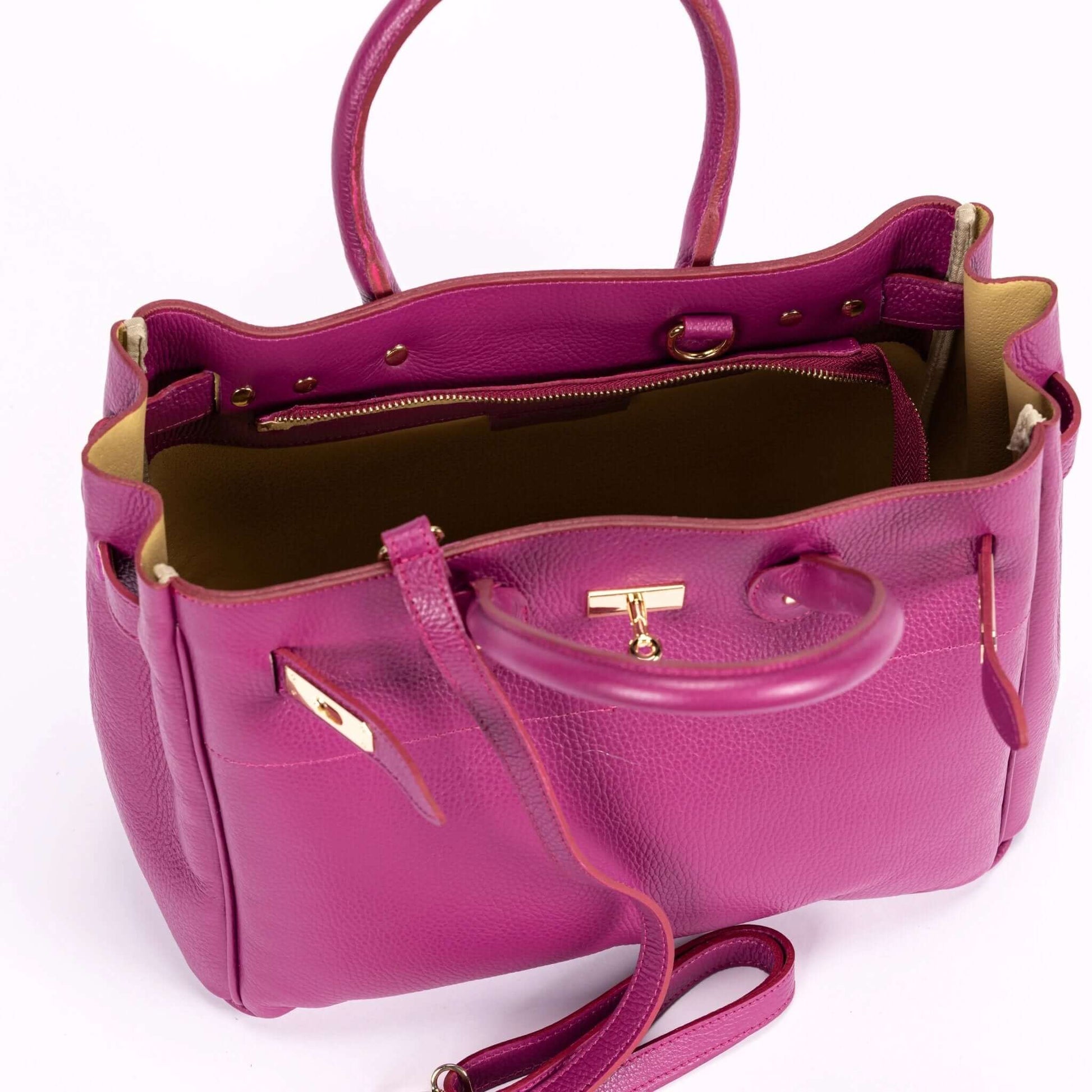 Vichy Italian Leather Tote - Dally Italian Leather Fashion