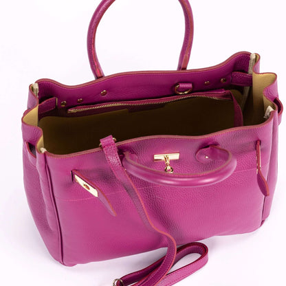Vichy Italian Leather Tote - Dally Italian Leather Fashion